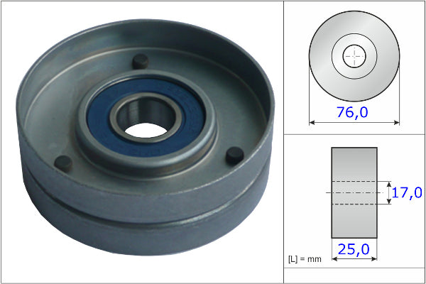 INA Tensioner Pulley - V-Ribbed Belt - Part No - 531075130