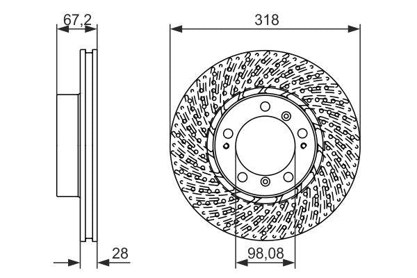 Bosch Brake Disc Lh > Single Bd1393 Part No - 0986479549