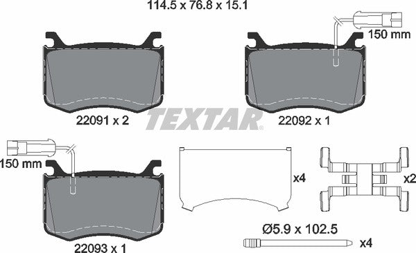 Textar Brake Pad Set - 2209101