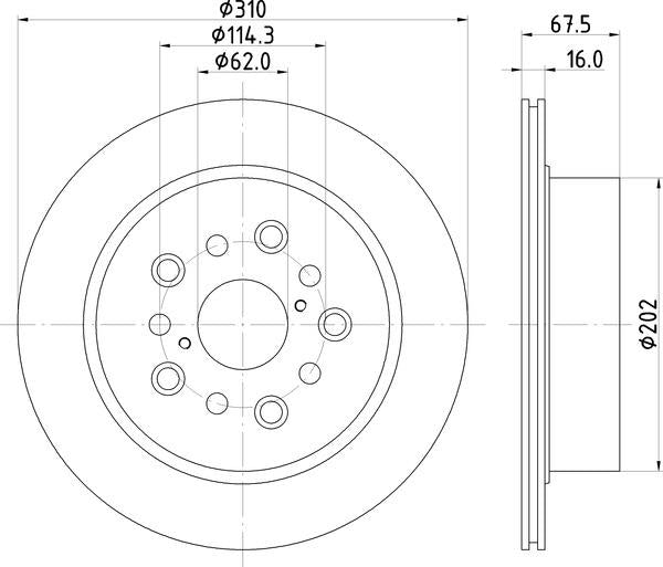 Mintex Brake Discs fits -Lexus V270:5 MDC2637 (also fits other vehicles)