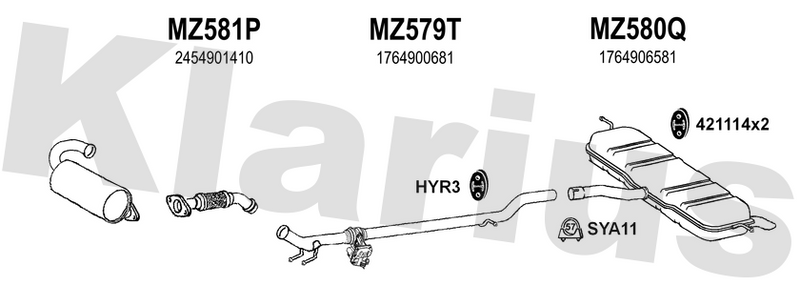 Klarius MZ581P - Front Pipe  - Fits Mercedes A160 1.5CDi
