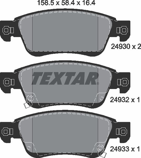 Textar Brake Pad Set - 2493001