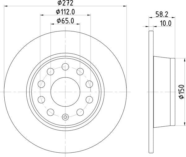 Mintex Brake Discs fits -Audi Seat Skoda VW V308:5 MDC2848C (also fits other vehicles)