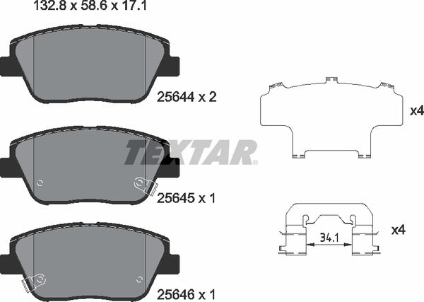 Textar Brake Pad Set - 2564401
