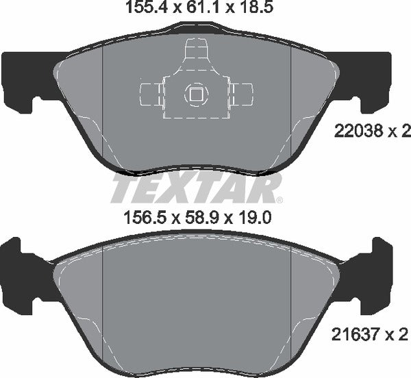 Textar Brake Pad Set - 2203801