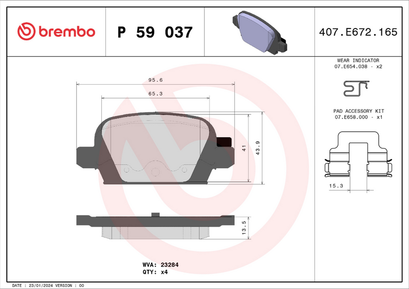 Brembo Brake Pad Set - P59037