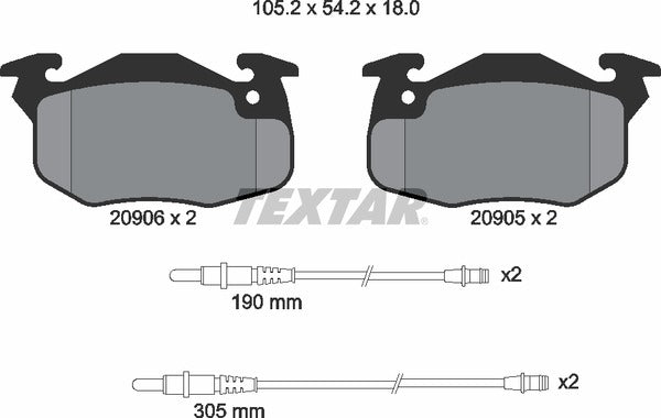 Textar Brake Pad Set - 2090603