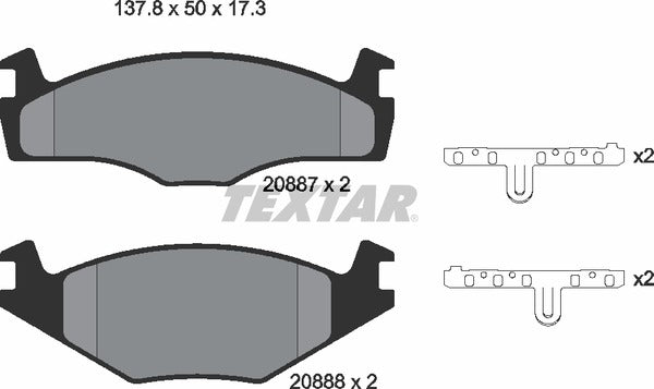 Textar Brake Pad Set - 2088708