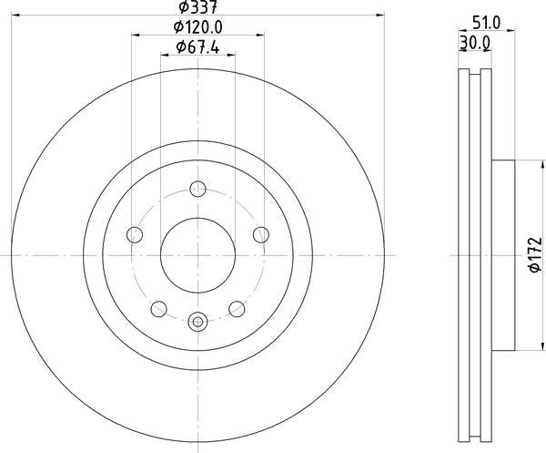 Mintex Brake Discs fits -Opel Saab Vauxhall V296:5 MDC2192 (also fits other vehicles)