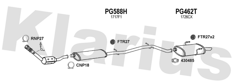 Klarius PG588H - Box With Centre Pipe  - Fits Peugeot 406 2.0i