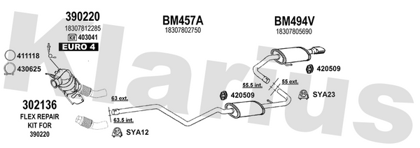 Klarius 390220 - Catalyst & Dpf Combined  - Fits BMW 116 D 2.0d