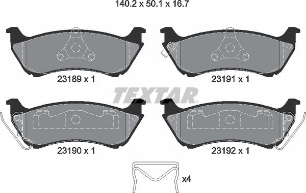 Textar Brake Pad Set - 2318902