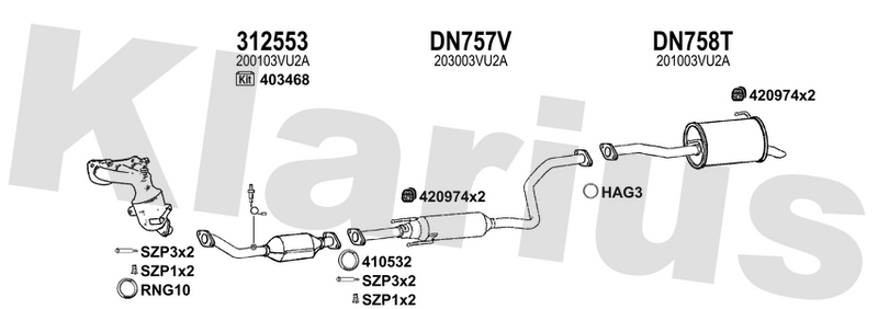 Klarius 312553 - Catalyst Type Approved  - Fits Nissan Note 1.2
