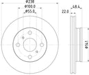 Mintex Brake Discs fits -Toyota S302:5 MDC2833C (also fits other vehicles)