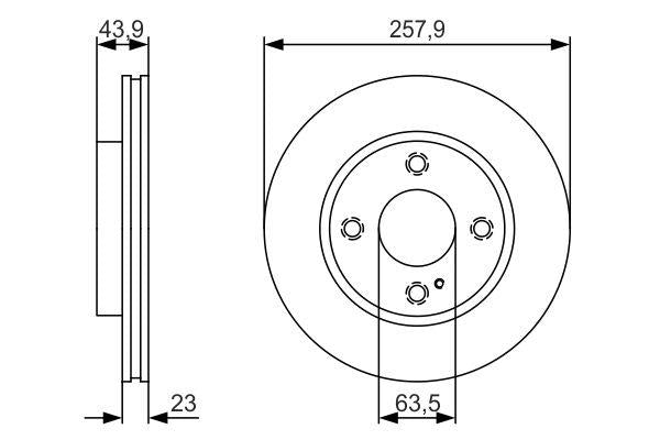 Bosch Brake Disc Pair Part No - 0986479S38
