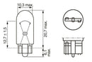 Bosch L/L W5W 12V 5W W2.1X9.5D Trade Pk Part No - 1987302286