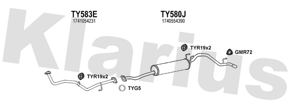 Klarius TY583E - Front Pipe  - Fits Toyota Hi-Lux 2.4TD
