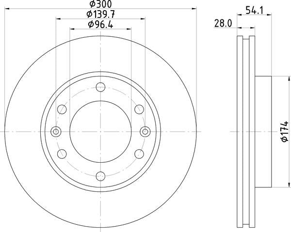 Mintex Brake Discs fits -Kia S257:4 MDC1835 (also fits other vehicles)