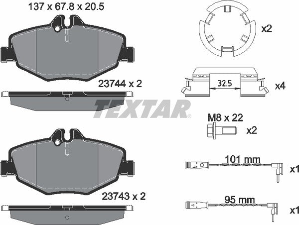 Textar Brake Pad Set - 2374303