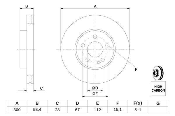 Bosch Brake Disc > Single Bd975 Part No - 0986479137