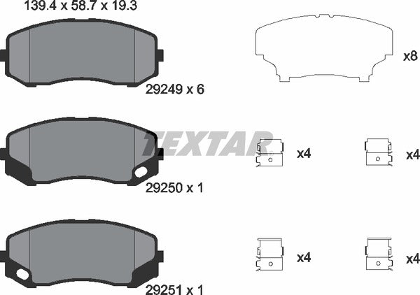 Textar Brake Pad Set - 2924901