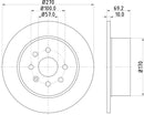 Mintex Brake Discs fits -Opel Vauxhall S270:4 MDC1057 (also fits other vehicles)