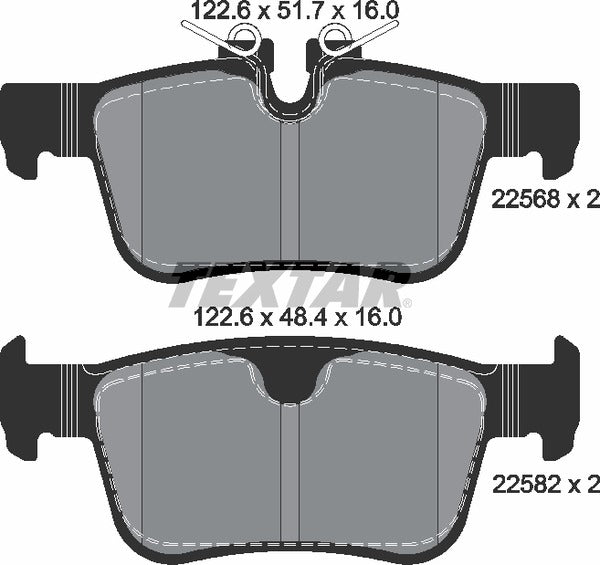 Textar Brake Pad Set - 2256801