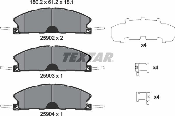 Textar Brake Pad Set - 2590201
