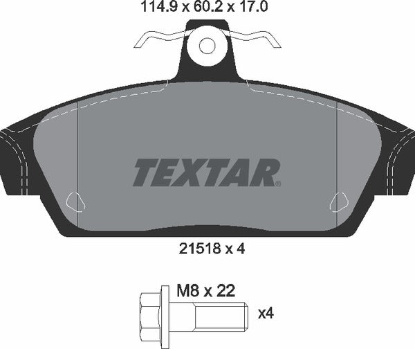 Textar Brake Pad Set - 2151801