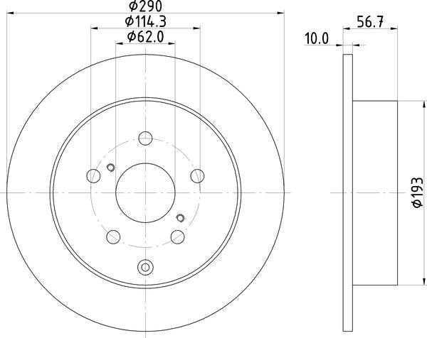 Mintex Brake Discs fits -Toyota V321:5 MDC1840 (also fits other vehicles)