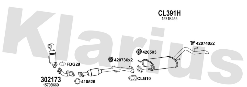 Klarius 302173 - Front Pipe  - Fits Mitsubishi L200 2.5 Di-D
