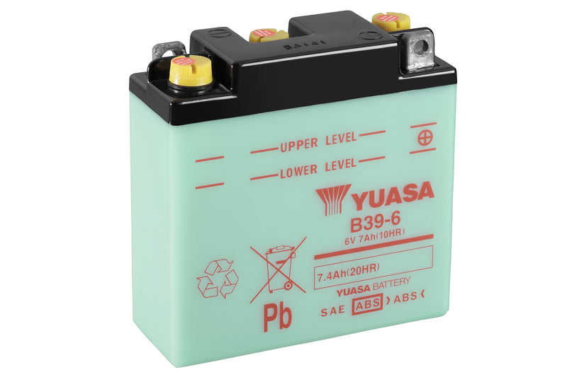 B39-6 (DC) 6V Yuasa Conventional Motorcycle Battery