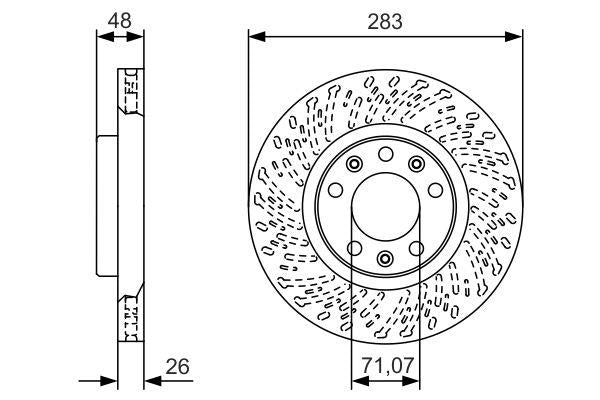Bosch Brake Disc Pair Part No - 0986479C35
