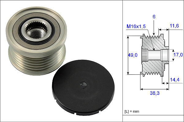 INA Alternator Freewheel Clutch - Part No - 535012710