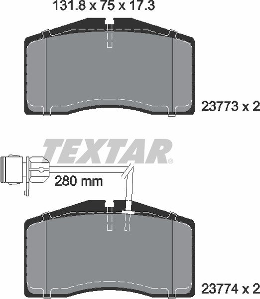 Textar Brake Pad Set - 2377301