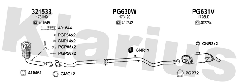 Klarius 321533 - Catalyst Type Approved Withpip  - Fits Citroen Saxo 1.1i