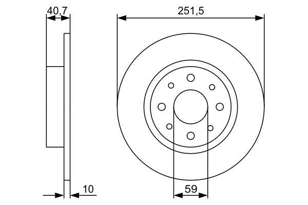Bosch Brake Disc Pair Part No - 0986479502
