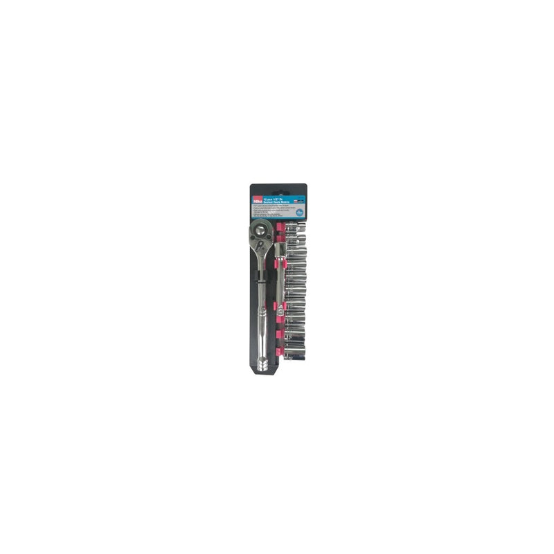 Hilka 1201102 12 pce 1-2in Dr Socket Rack Metric