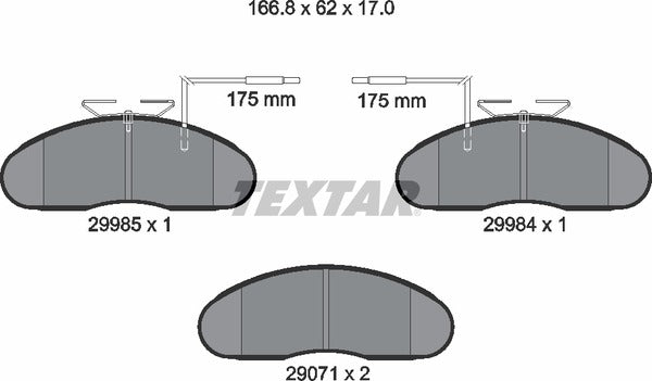 Textar Brake Pad Set - 2998501