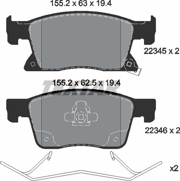 Textar Brake Pad Set - 2234501