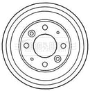 Borg & Beck Brake Drum (Single) -BBR7156