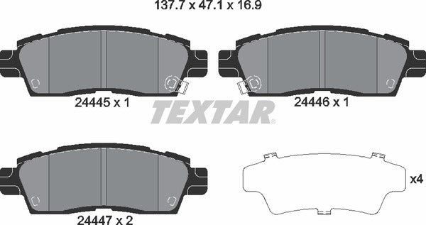 Textar Brake Pad Set - 2444501