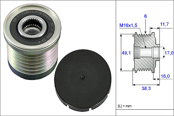 INA Alternator Freewheel Clutch - Part No - 535003010