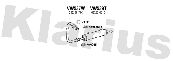 Klarius VW537W - Front Pipe  - Fits Volkswagen Transporter 1.7D