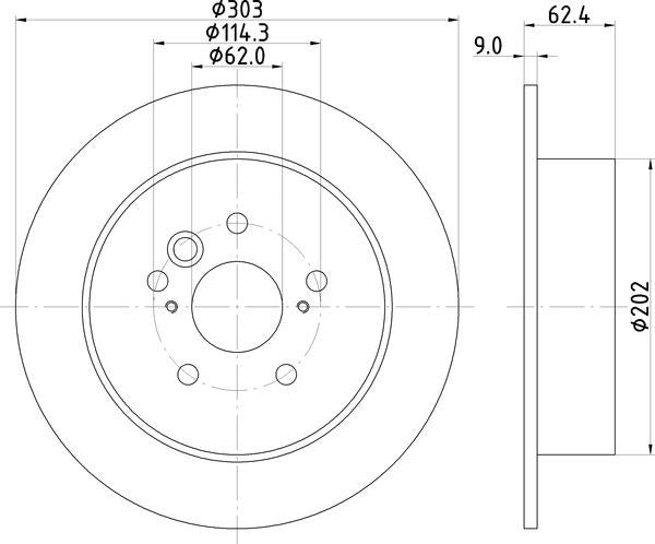 Mintex Brake Discs fits -Toyota S239:5 MDC1513 (also fits other vehicles)