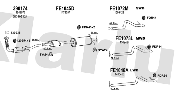 Klarius 390174 - Catalyst & Dpf Combined  - Fits Ford Transit 2.2TDCi