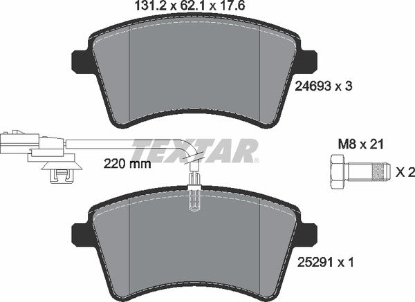 Textar Brake Pad Set - 2469306