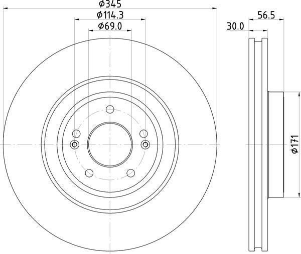 Mintex Brake Discs fits -Kia 272:5 MDC2925C (also fits other vehicles)