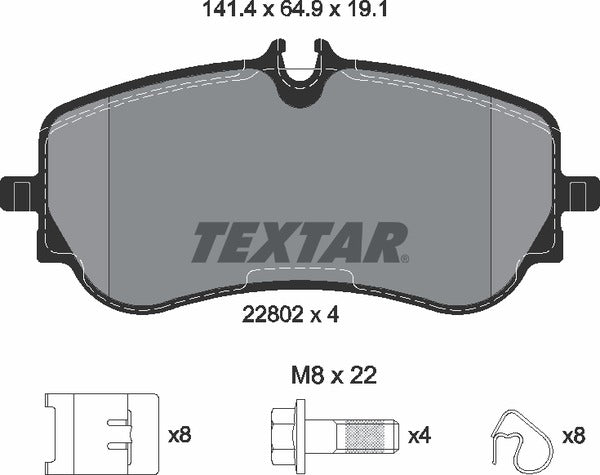 Textar Brake Pad Set - 2280201