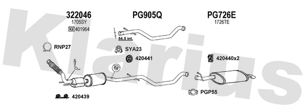 Klarius 322046 - Catalyst Type Approved Withpip  - Fits Peugeot 407 2.0i